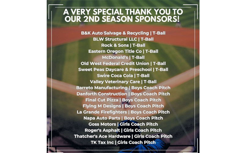2nd Season Sponsors